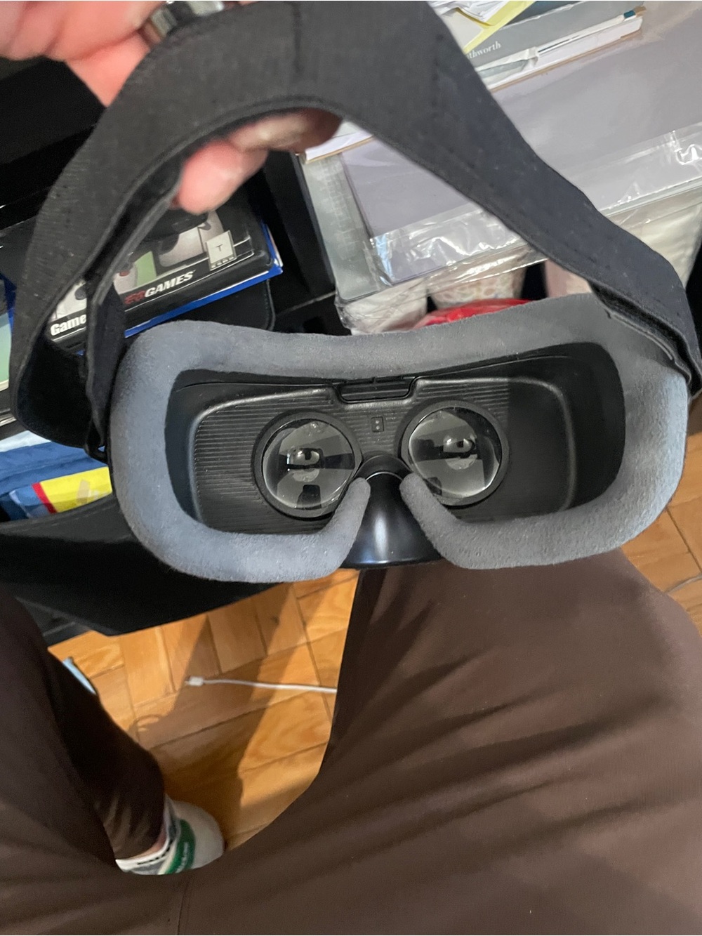 Samsung Black VR Headset with Gray Face Cushion & Lens Cover Included with Cable